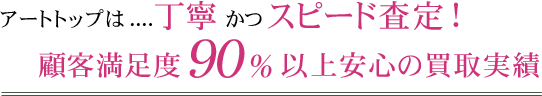 アートトップは丁寧かつスピード査定！顧客満足度90%以上の安心の買取実績